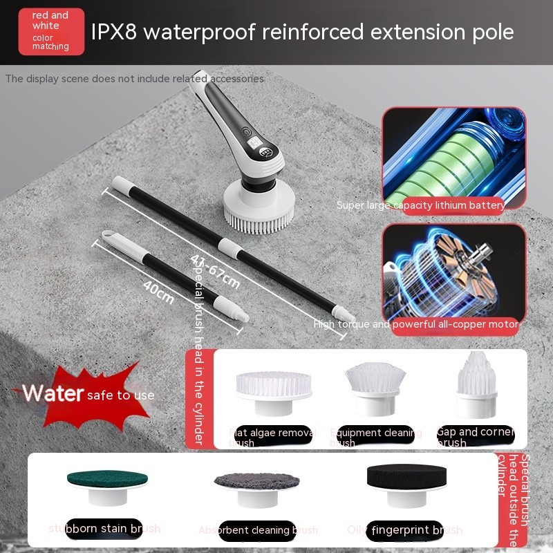 Cepillo de limpieza eléctrico de mango largo para peceras