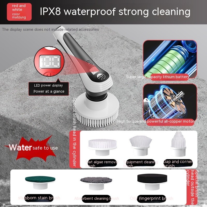 Cepillo de limpieza eléctrico de mango largo para peceras