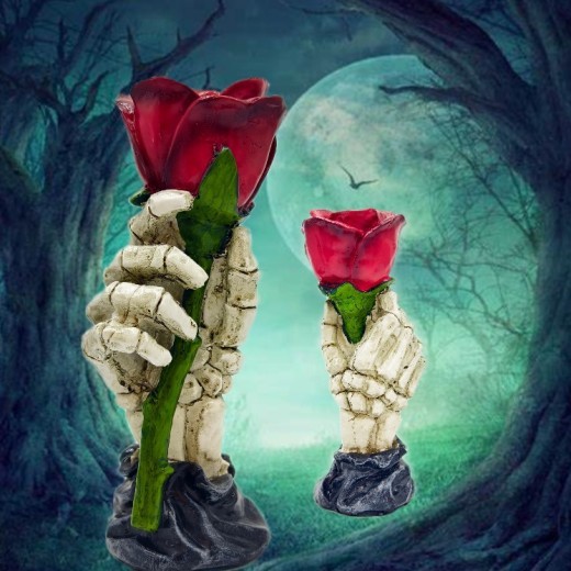 Adorno decorativo para el día de San Valentín, candelabro de mano con rosas, decoraciones de resina, decoración del hogar