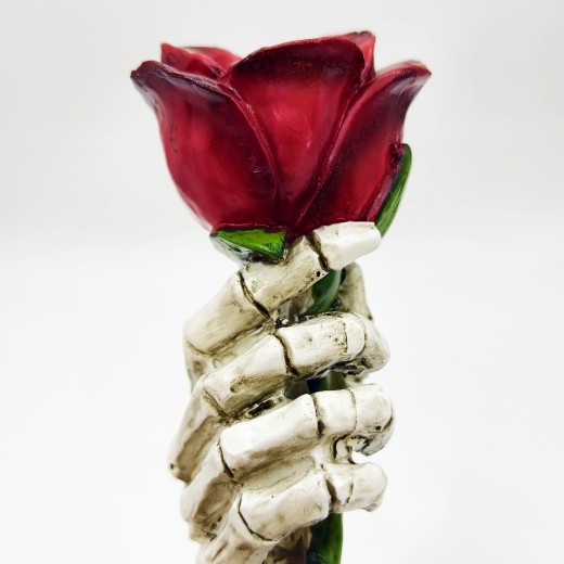 Adorno decorativo para el día de San Valentín, candelabro de mano con rosas, decoraciones de resina, decoración del hogar