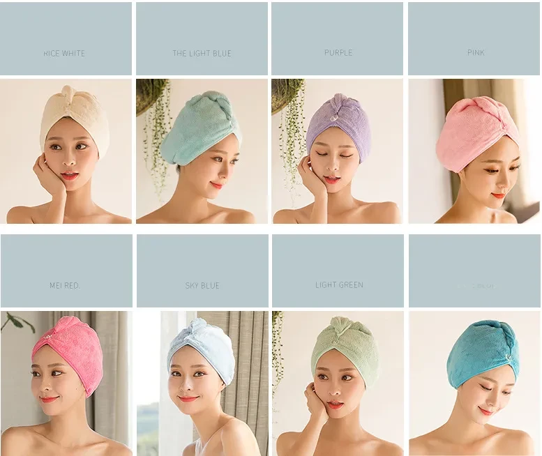 Gorro secador de pelo para mujer, toalla absorbente para el cabello seco