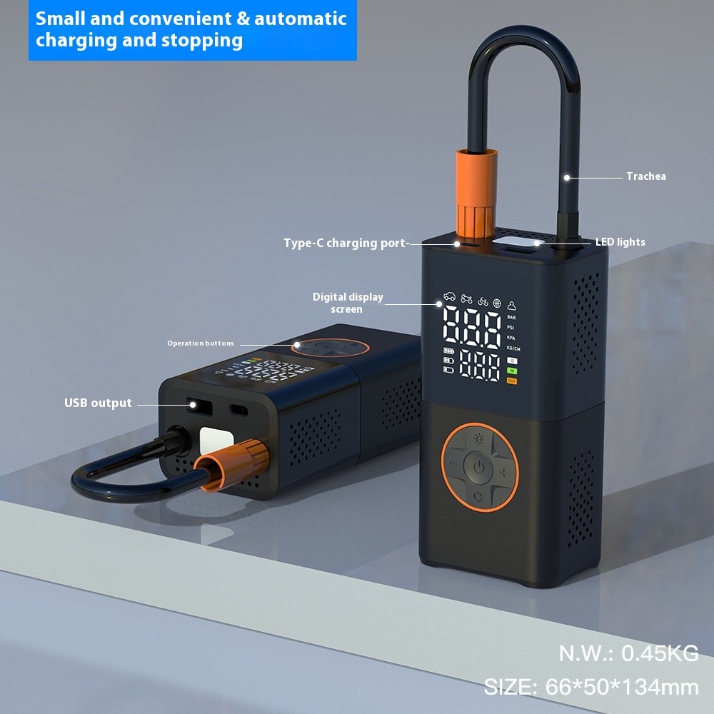 Mini coche inflable portátil con pantalla digital inalámbrica