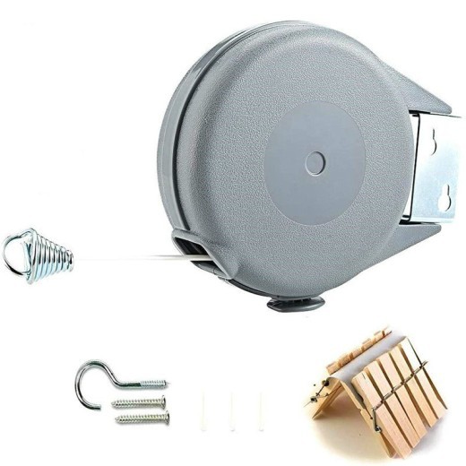 Tendedero perforado ajustable, telescópico, invisible, para balcón, interior y exterior, 12 metros