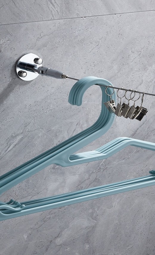 Tendedero invisible sin perforaciones y antiencogimiento para balcones