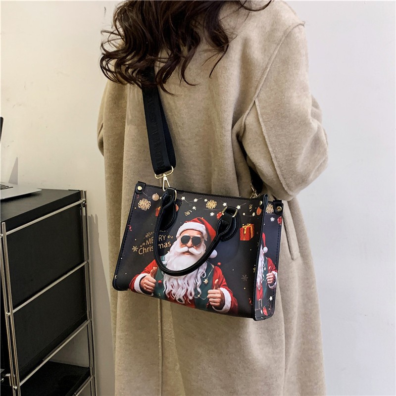 Bolsa de mano con estampado de Papá Noel