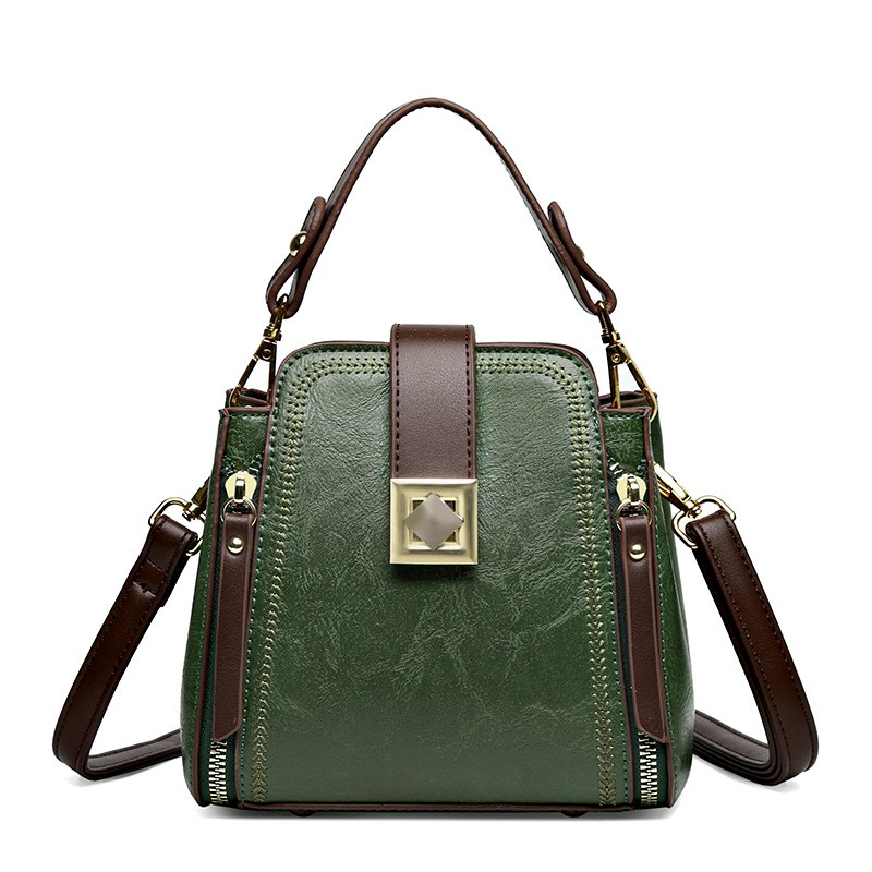 Bolso bandolera de hombro para mujer, estilo retro, de piel suave y texturizada, fácil de combinar.