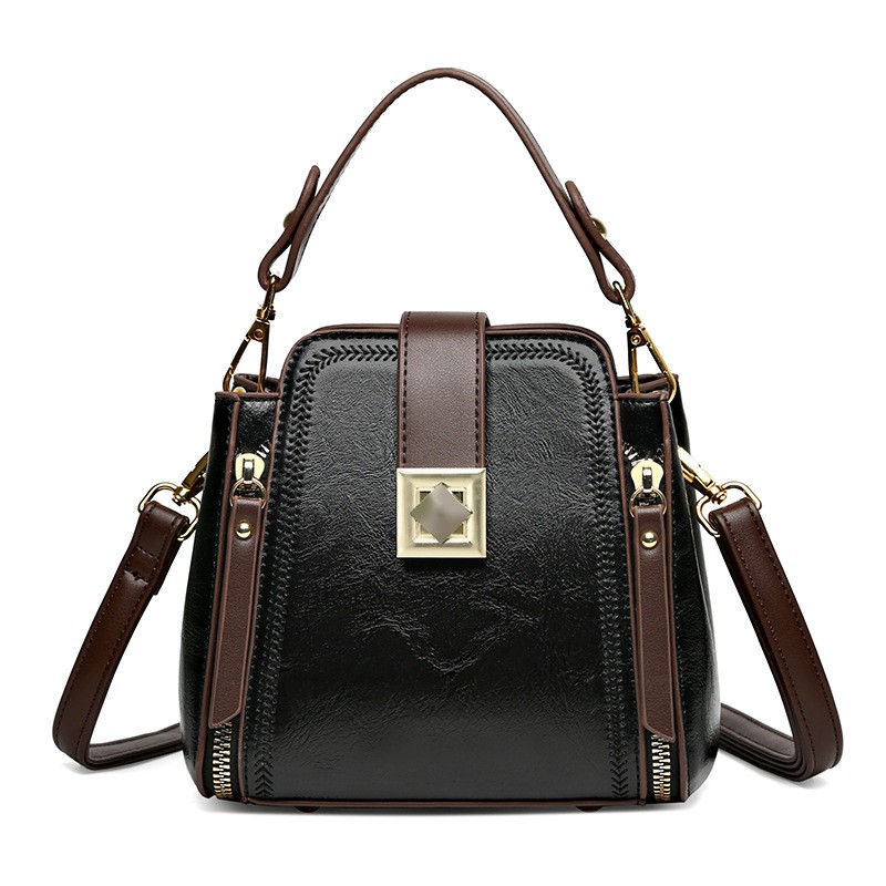 Bolso bandolera de hombro para mujer, estilo retro, de piel suave y texturizada, fácil de combinar.
