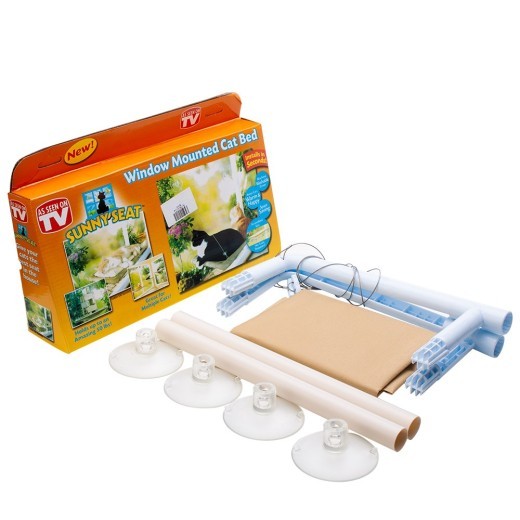 Camas colgantes para mascotas, hamaca para montar en la ventana, asiento cómodo con estante para gatos