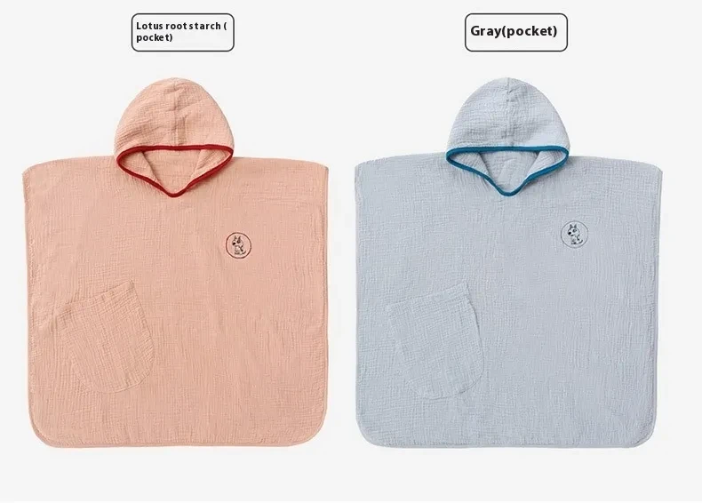 Toalla de baño con capucha de gasa de algodón para niños