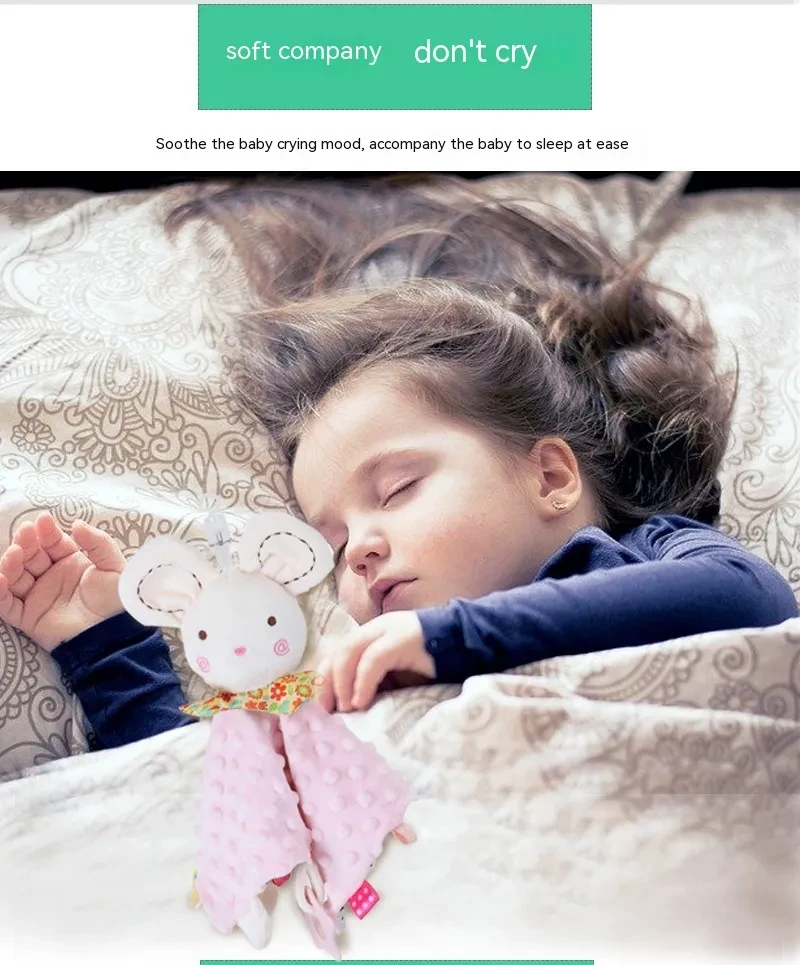 Lindo juguete de toalla apaciguador de animales de dibujos animados