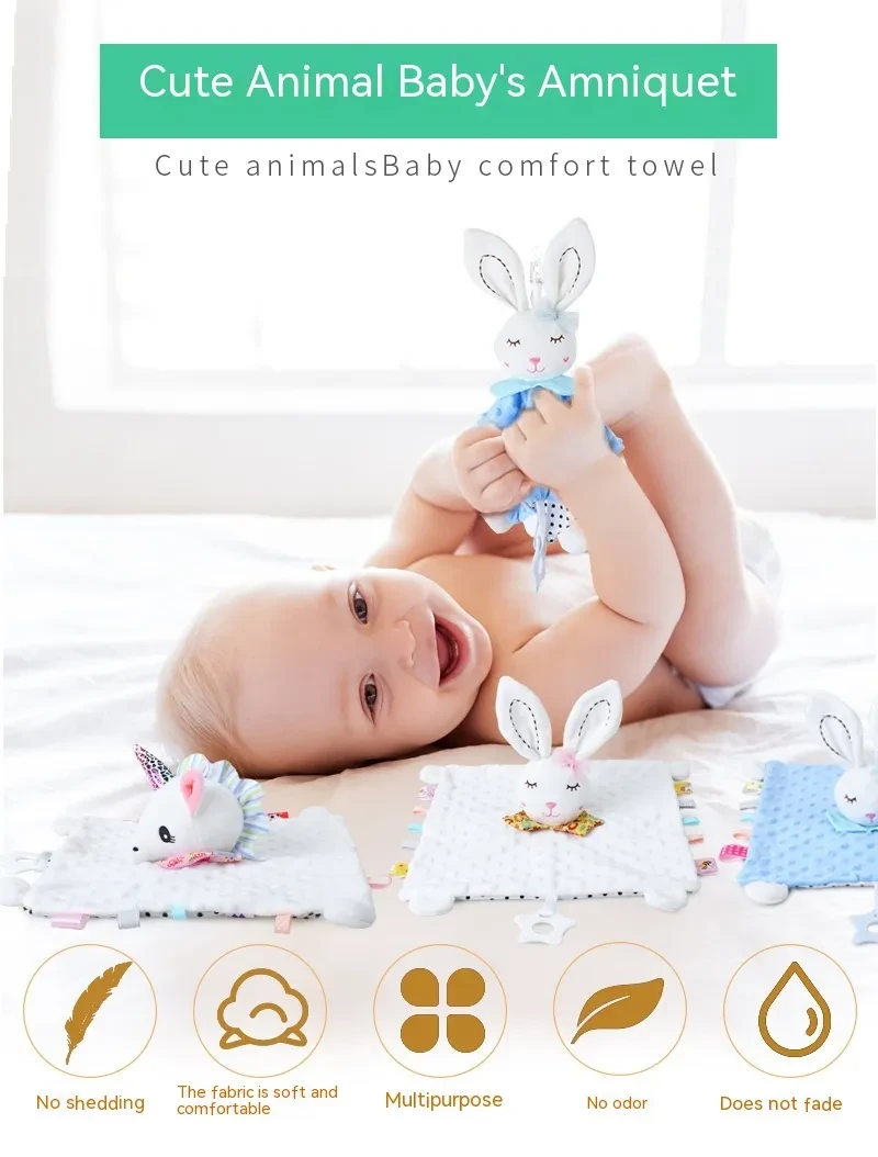 Lindo juguete de toalla apaciguador de animales de dibujos animados