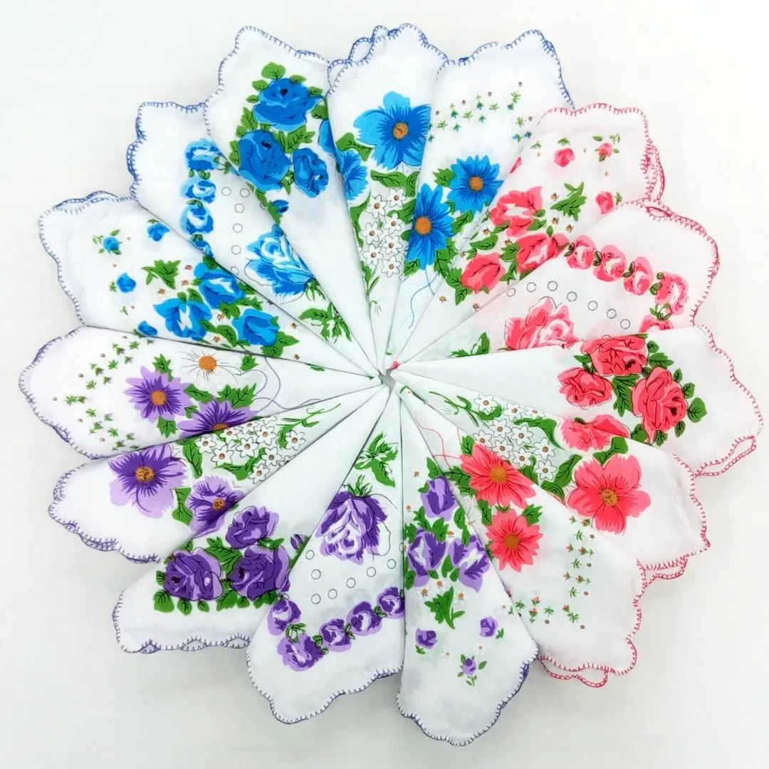 Pañuelo de algodón para mujer con estampado de dientes