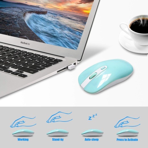 Conjunto de teclado y ratón inalámbricos de moda de 2,4 G, accesorios finos para computadoras portátiles y de escritorio.