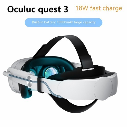 Gafas de realidad virtual Oculus Quest3 con carga rápida de 18 W y diadema Meta, accesorios de 10 000 mAh de gran capacidad