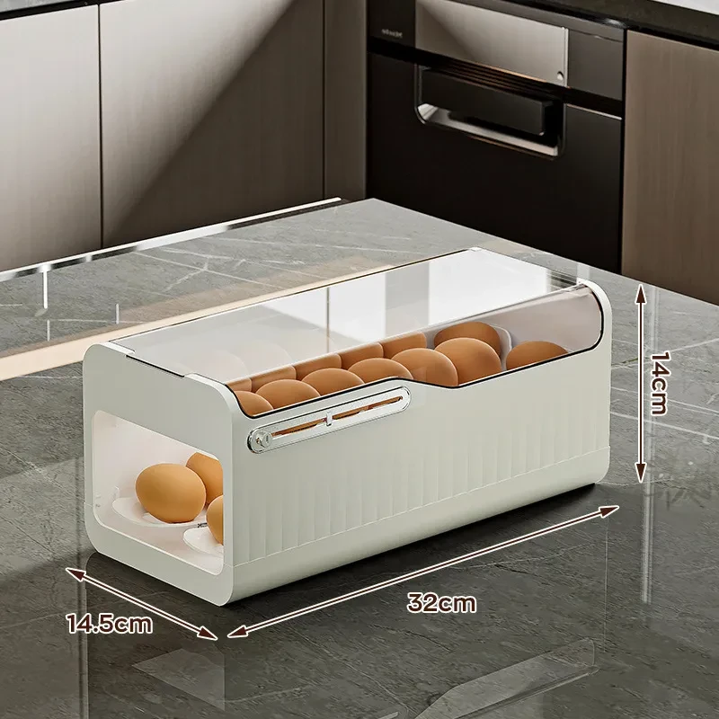 Caja de almacenamiento deslizante de grado alimenticio para utensilios de cocina, soporte para huevos resistente a caídas