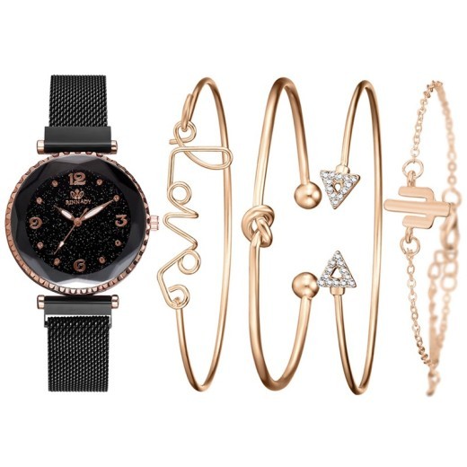 Conjunto de pulsera y reloj de cuarzo para mujer de moda.