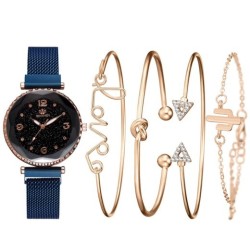 Conjunto de pulsera y reloj de cuarzo para mujer de moda.