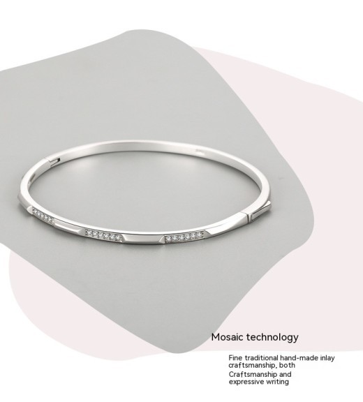 Pulsera de plata S925 para mujer, estilo coreano, con microincrustaciones, ligera y de lujo.