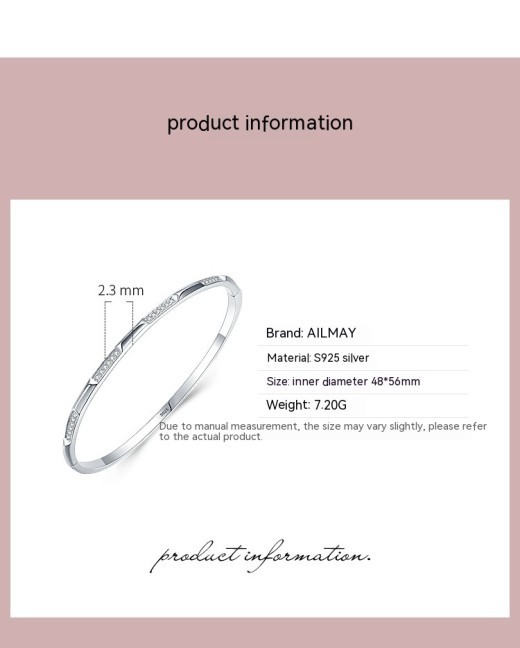 Pulsera de plata S925 para mujer, estilo coreano, con microincrustaciones, ligera y de lujo.