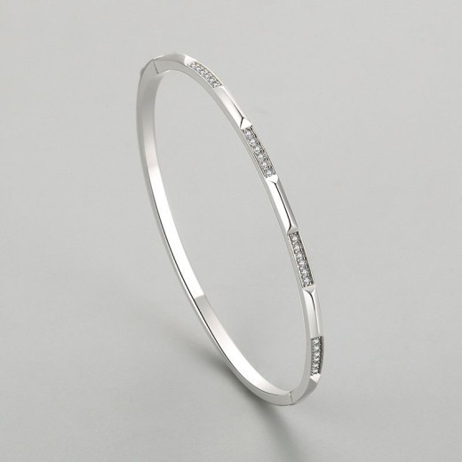 Pulsera de plata S925 para mujer, estilo coreano, con microincrustaciones, ligera y de lujo.