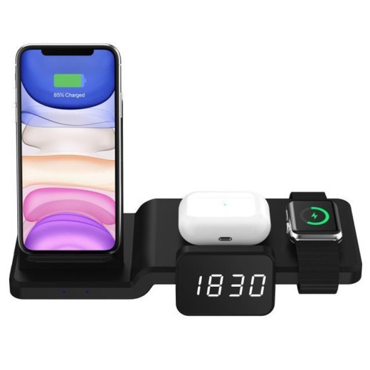 Compatible con Apple Watch Headset Cargador inalámbrico cuatro en uno Soporte de carga rápida para teléfono móvil con reloj