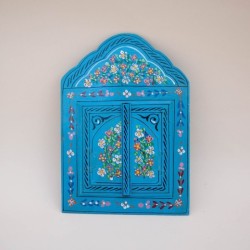 Espejo de maquillaje de puerta pintado a mano, decoración bohemia para el hogar