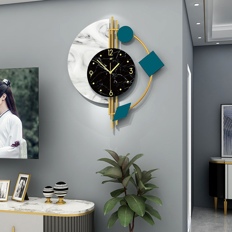 Relojes de pared de cuarzo sencillos y creativos con decoración elegante para el hogar en la sala de estar