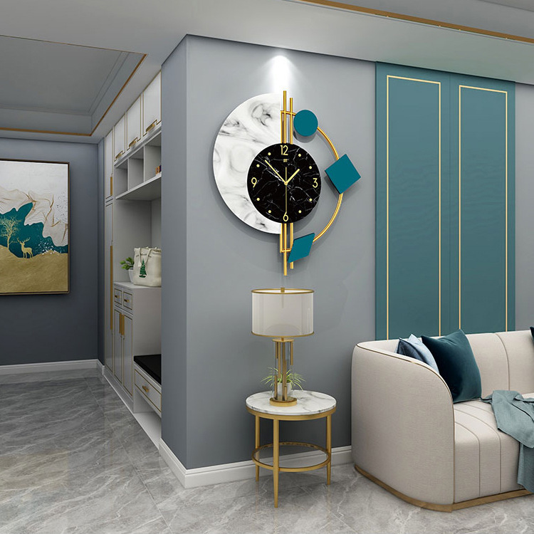 Relojes de pared de cuarzo sencillos y creativos con decoración elegante para el hogar en la sala de estar