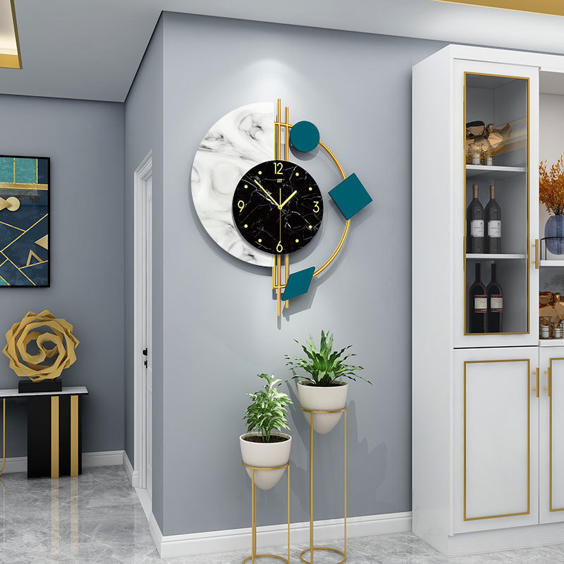 Relojes de pared de cuarzo sencillos y creativos con decoración elegante para el hogar en la sala de estar