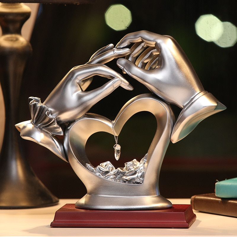 Figuras de cristal en forma de corazón, accesorios de decoración para el hogar, artesanías, miniaturas, adornos, regalo de boda, R800