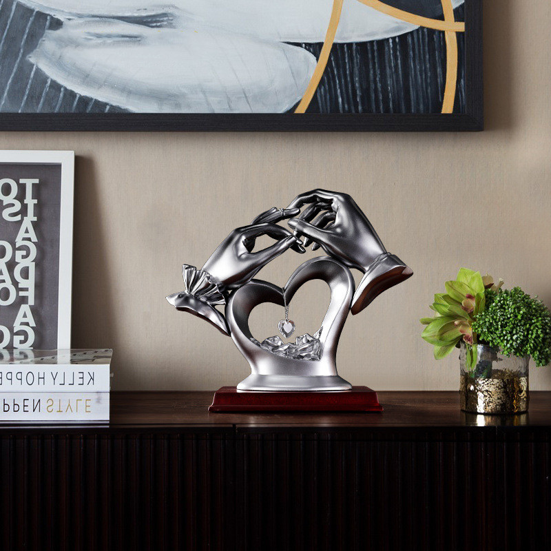 Figuras de cristal en forma de corazón, accesorios de decoración para el hogar, artesanías, miniaturas, adornos, regalo de boda, R800