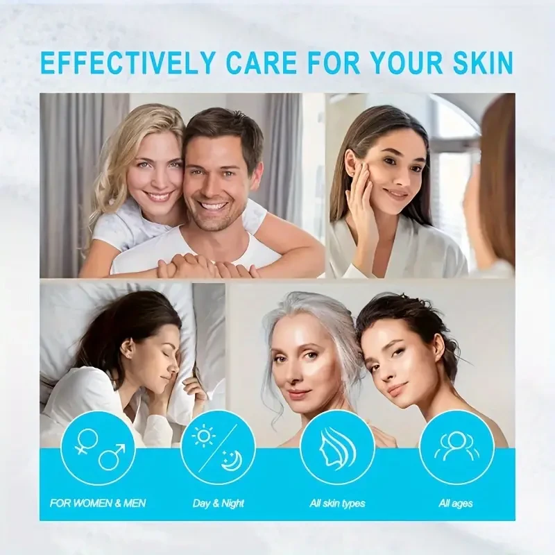 Crema facial de 50 g con ácido hialurónico y colágeno, retinol, niacinamida, escualano vegetal, centella asiática, vitaminas A+B+C+E. Hidratante unisex para adultos. Potencia la hidratación y mejora la elasticidad para todo tipo de piel. Uso diario y noct