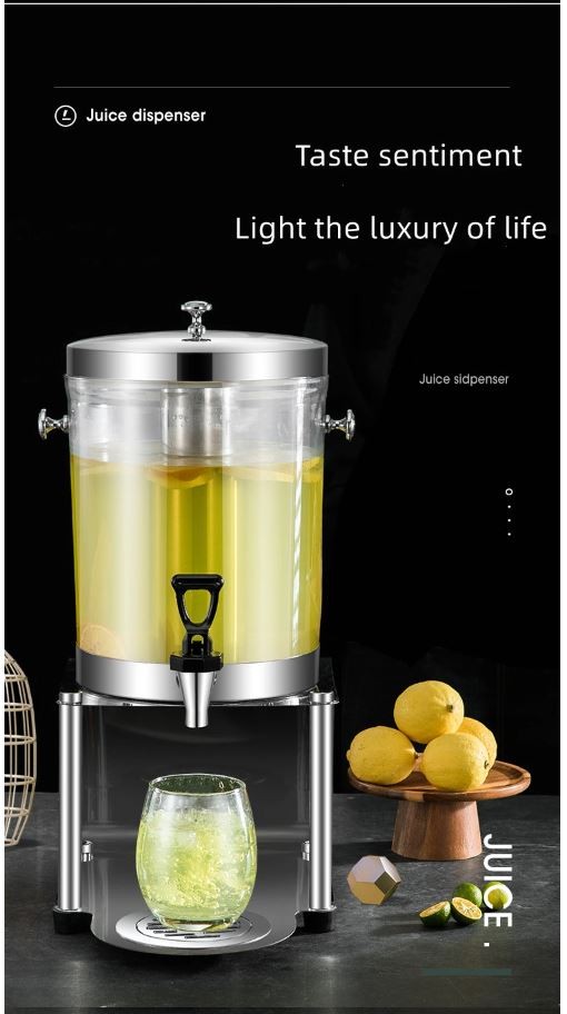 Dispensador de jugo de acero inoxidable cromado con soporte de 8 l