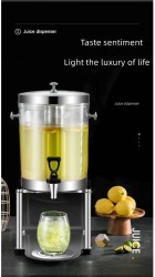 Dispensador de jugo de acero inoxidable cromado con soporte de 8 l