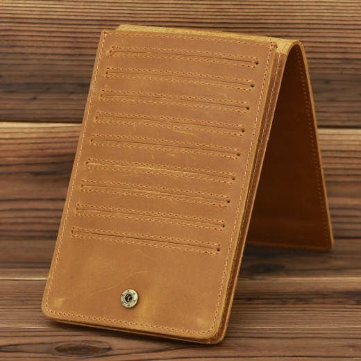 Bolso largo para teléfono móvil para hombre, monedero, capa para la cabeza, de piel de vaca, Crazy Ma, tarjetero, billetera con clip para tarjetas, grande, fino