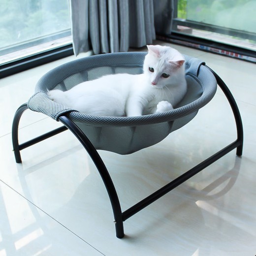 Hamaca para gatos Cama independiente para dormir Suministros para gatos Suministros para mascotas Lavado completo Estructura estable Desmontable Excelente transpirabilidad Fácil montaje Interior Exterior