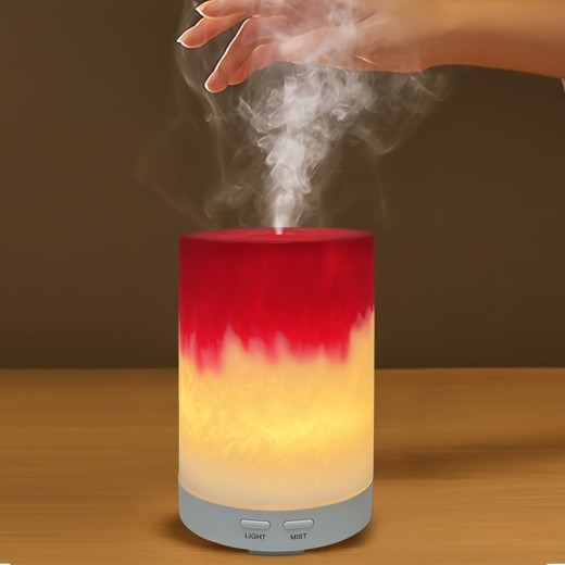 Humidificador de aromaterapia silencioso para dormitorio, hogar, embarazadas, con luz ambiental, resina ABS, con enchufe estadounidense.