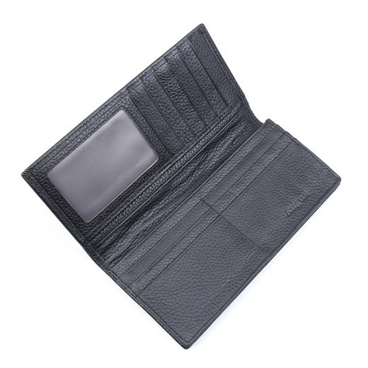 Cartera para hombre, estilo retro, de piel de Caballo Loco, larga, vertical