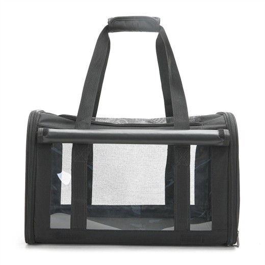 Bolsa portátil para mascotas al aire libre, transparente, transpirable y plegable.