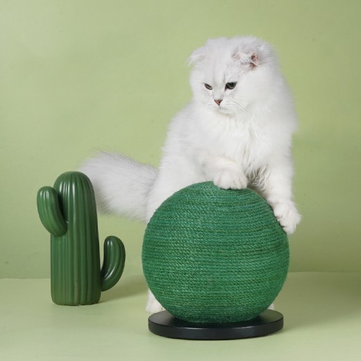 Tablero rascador para gatos con forma de cactus, poste de sisal