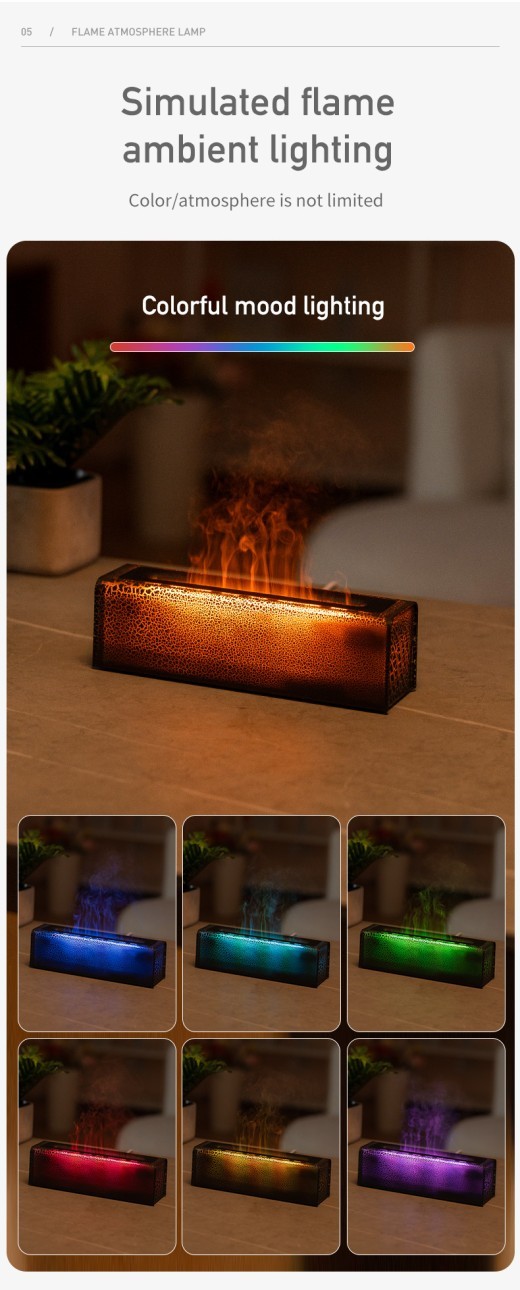 Humidificador de escritorio con aroma a llama colorida y lava creativa
