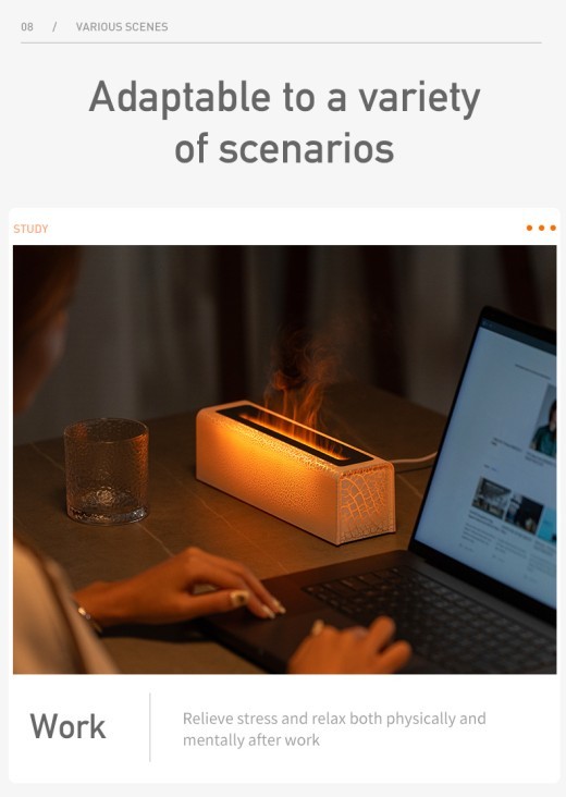 Humidificador de escritorio con aroma a llama colorida y lava creativa