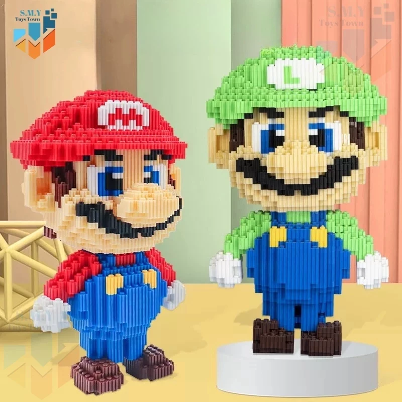 SMY Toystown Nano Blocks Super Mario Bros. Modelo 3D, Bloques de juguete apilables, Bloques de construcción DIY, Bloques mágicos de ladrillos gigantes