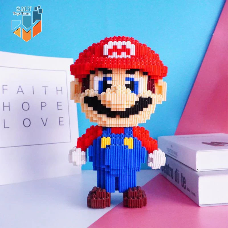 SMY Toystown Nano Blocks Super Mario Bros. Modelo 3D, Bloques de juguete apilables, Bloques de construcción DIY, Bloques mágicos de ladrillos gigantes