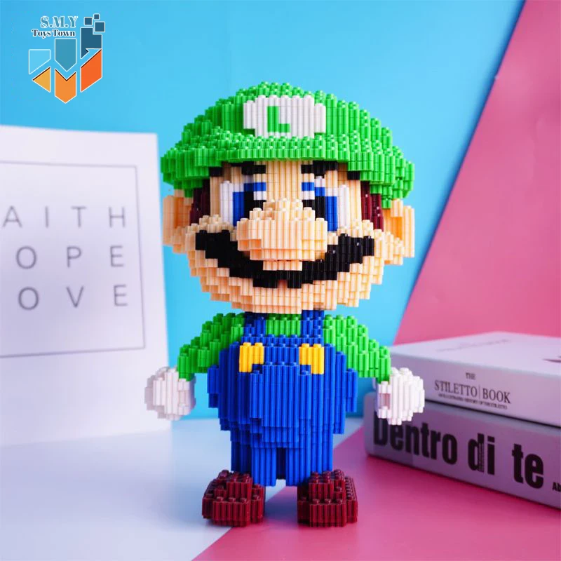 SMY Toystown Nano Blocks Super Mario Bros. Modelo 3D, Bloques de juguete apilables, Bloques de construcción DIY, Bloques mágicos de ladrillos gigantes
