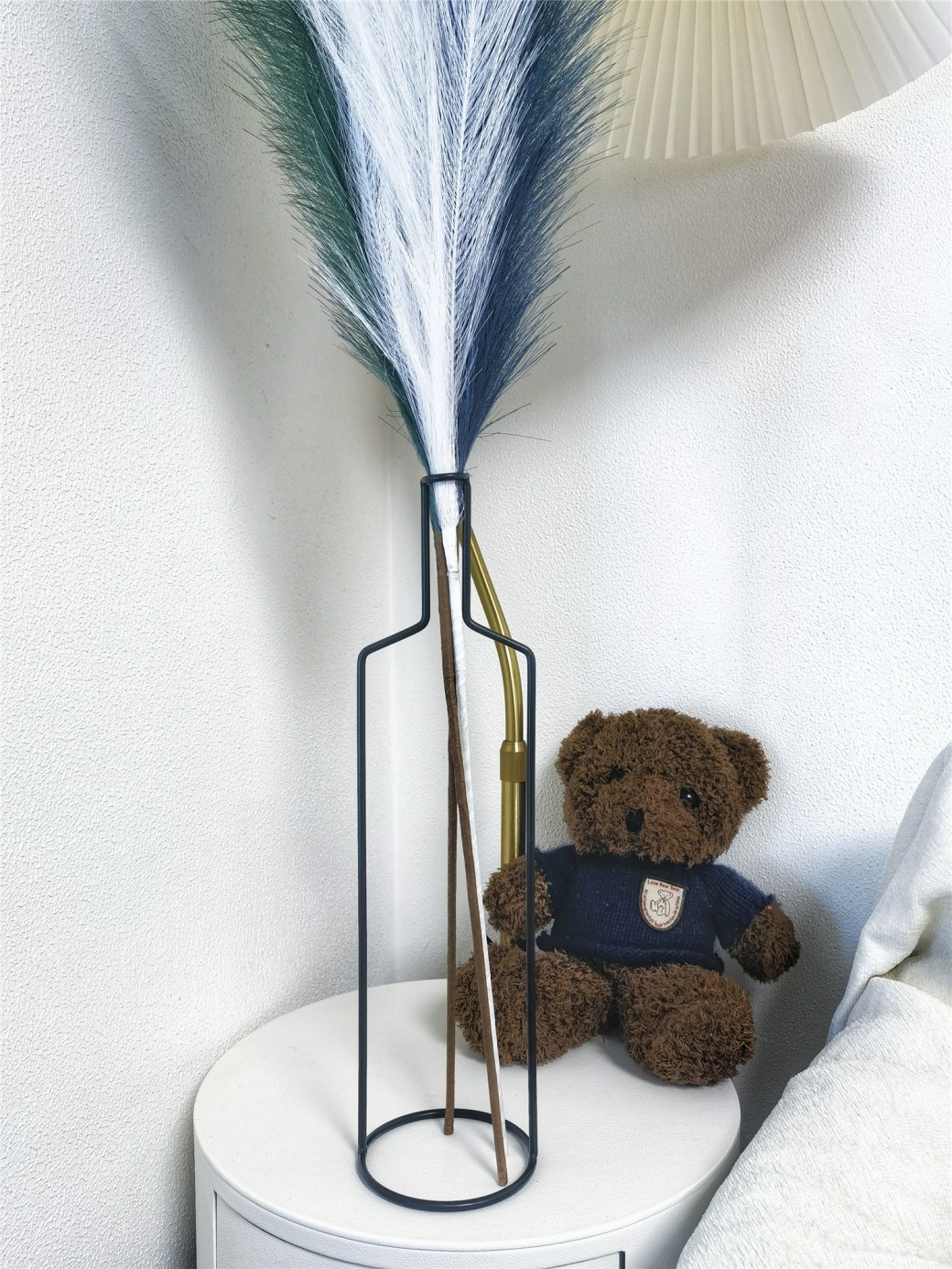 Jarrón decorativo para el hogar, estilo nórdico, grande, alto, de hierro, con flores