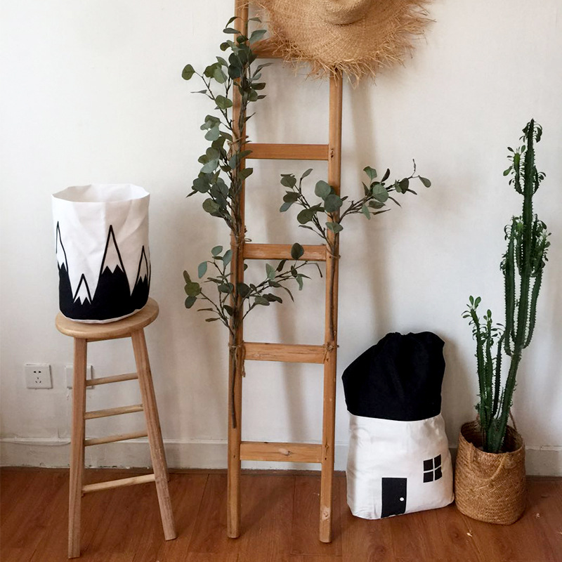 Bolsa de almacenamiento de juguetes para bebés, tapetes de juego, alfombra para decoración de habitación infantil, gran capacidad, bonito diseño de casa, tapete de lona de algodón para niños