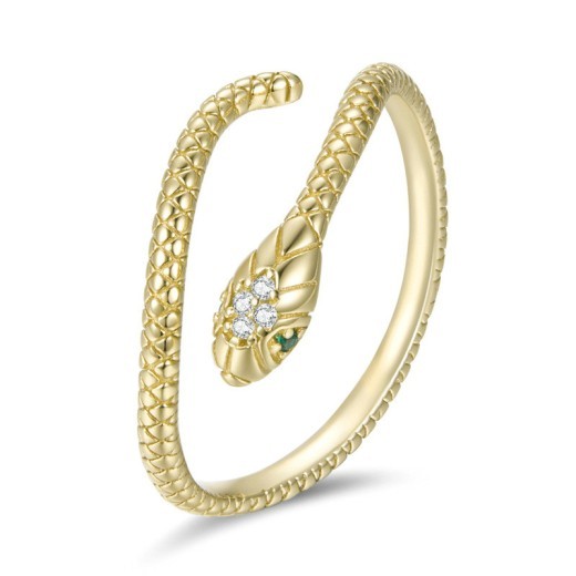 Anillo de plata S925 con diseño de serpiente galvanizada y elegante