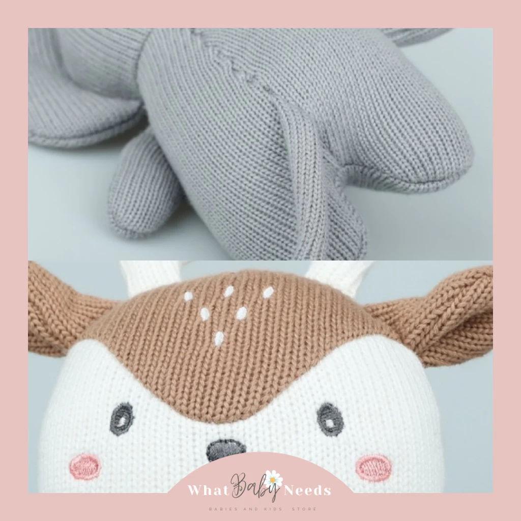 Muñeca bebé Caitlyn / Muñeca de punto con forma de animal / Muñeca infantil adorable / Muñeca elefante, ciervo, conejo / Muñeca conejita recién nacida