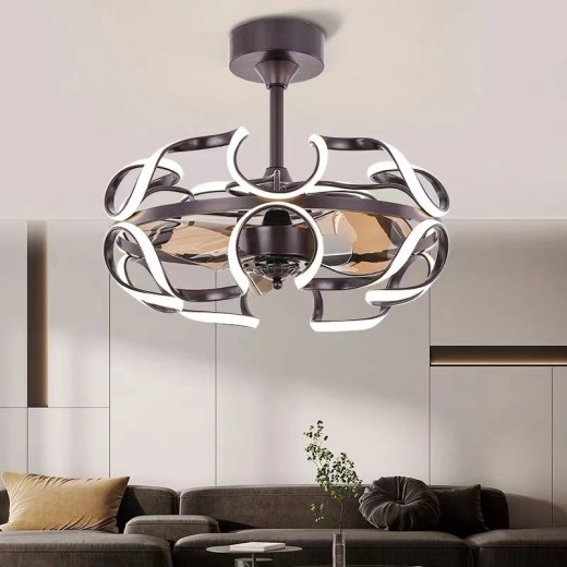 Lámpara de ventilador LED moderna y sencilla de bajo consumo
